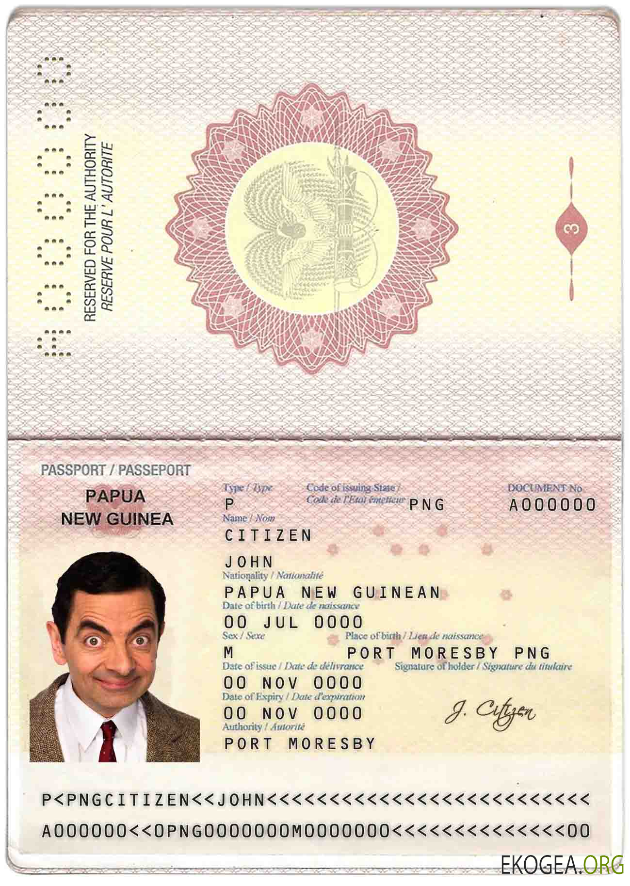 Passeport de Papouasie Nouvelle Guinée